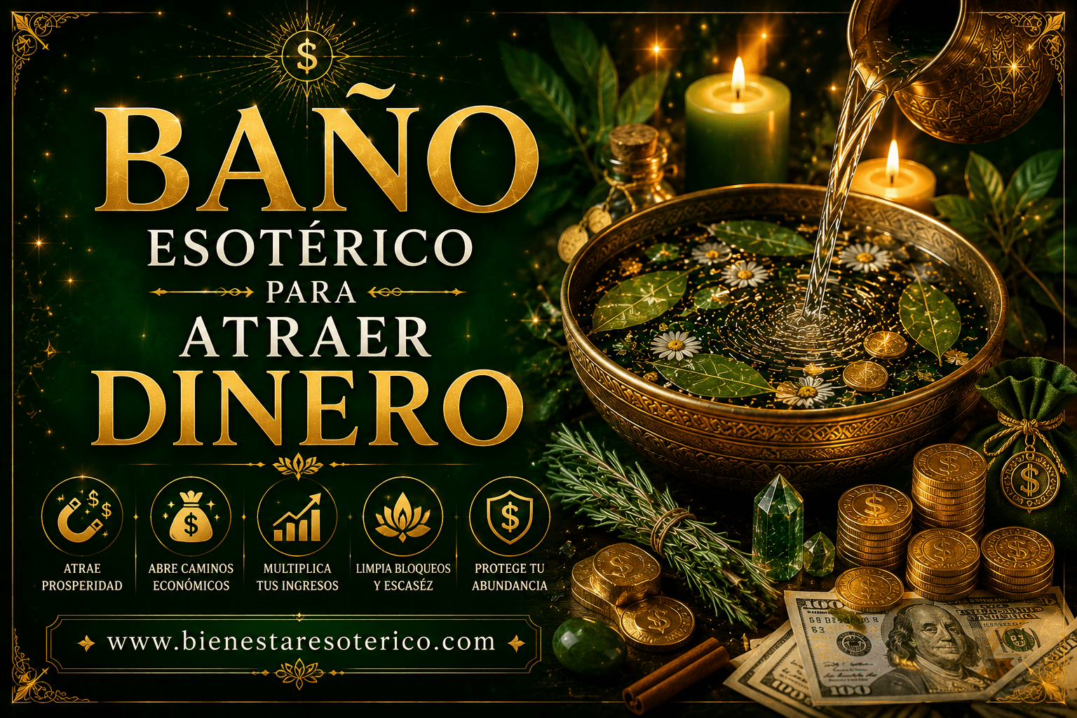 Baño Esotérico para Atraer Dinero