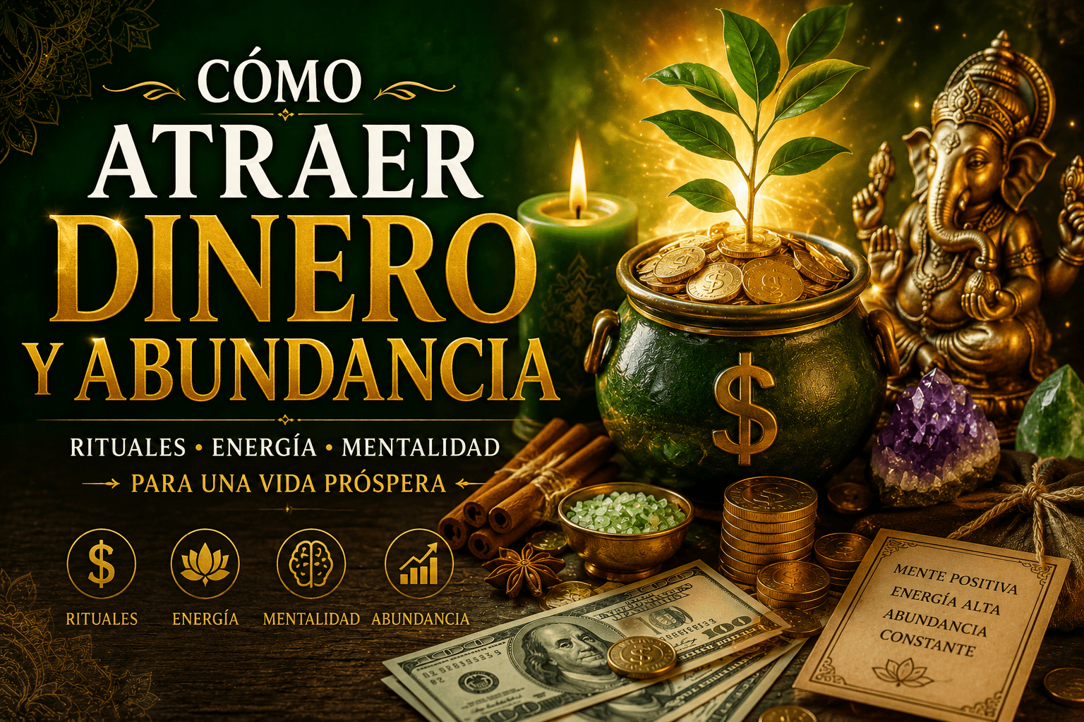 Cómo atraer dinero y abundancia mediante rituales y hábitos de prosperidad espiritual