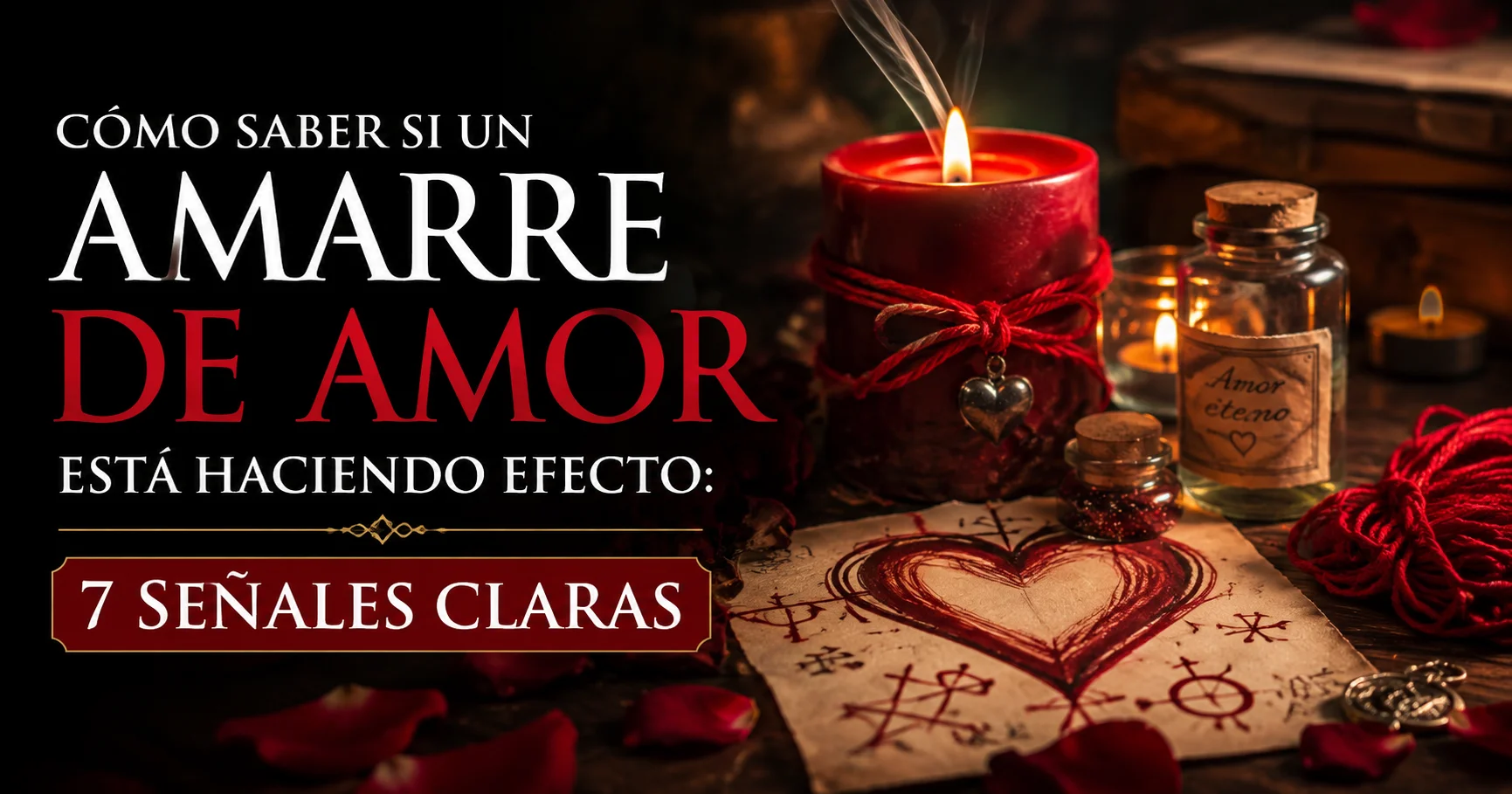 Amarre de amor con vela roja y elementos rituales para identificar 7 señales de que está funcionando
