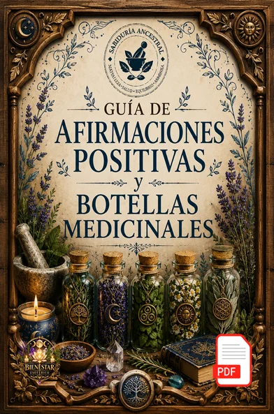 Afirmaciones positivas y botellas medicinales