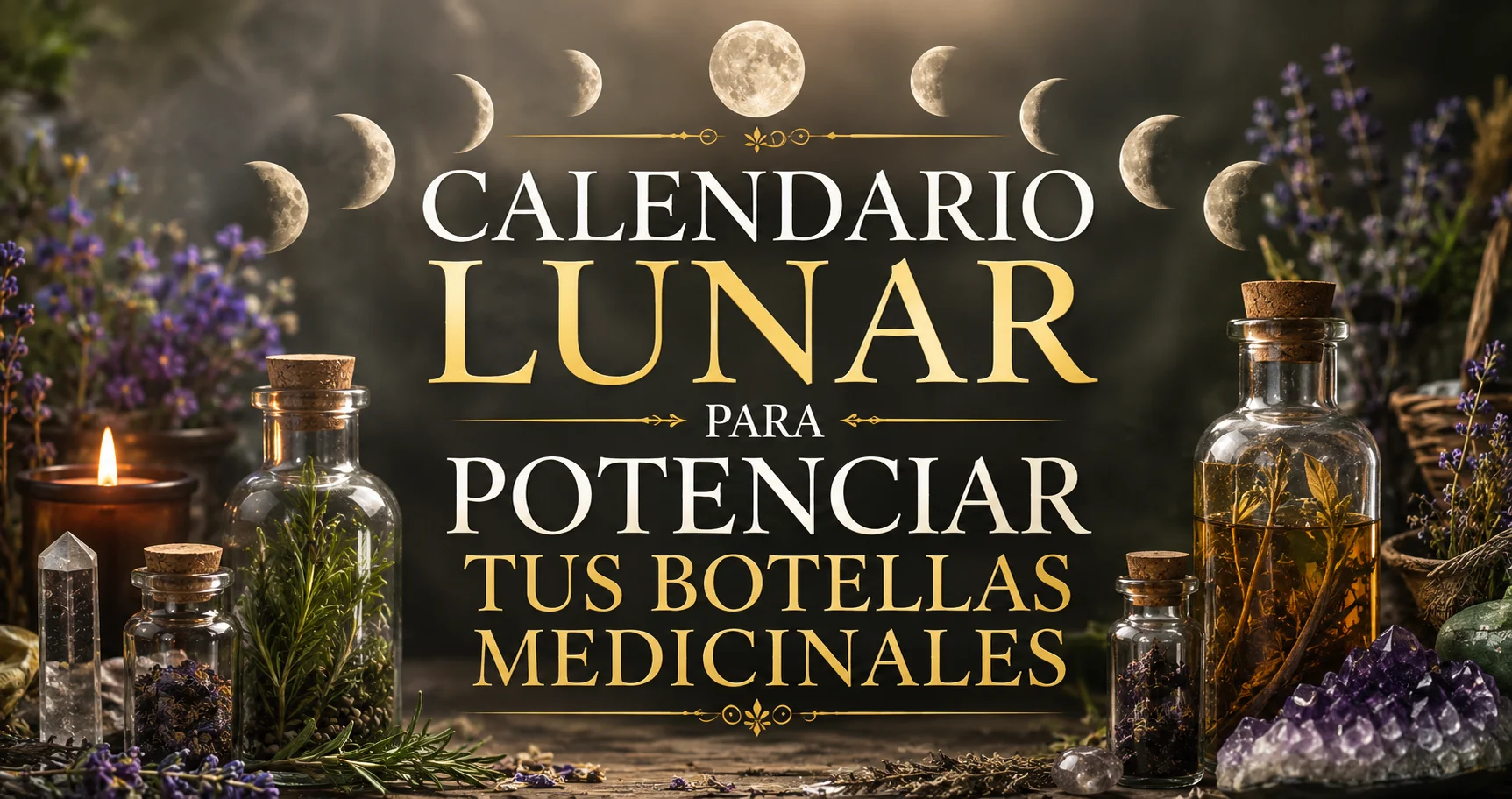 Calendario lunar para preparar botellas medicinales con hierbas y plantas naturales