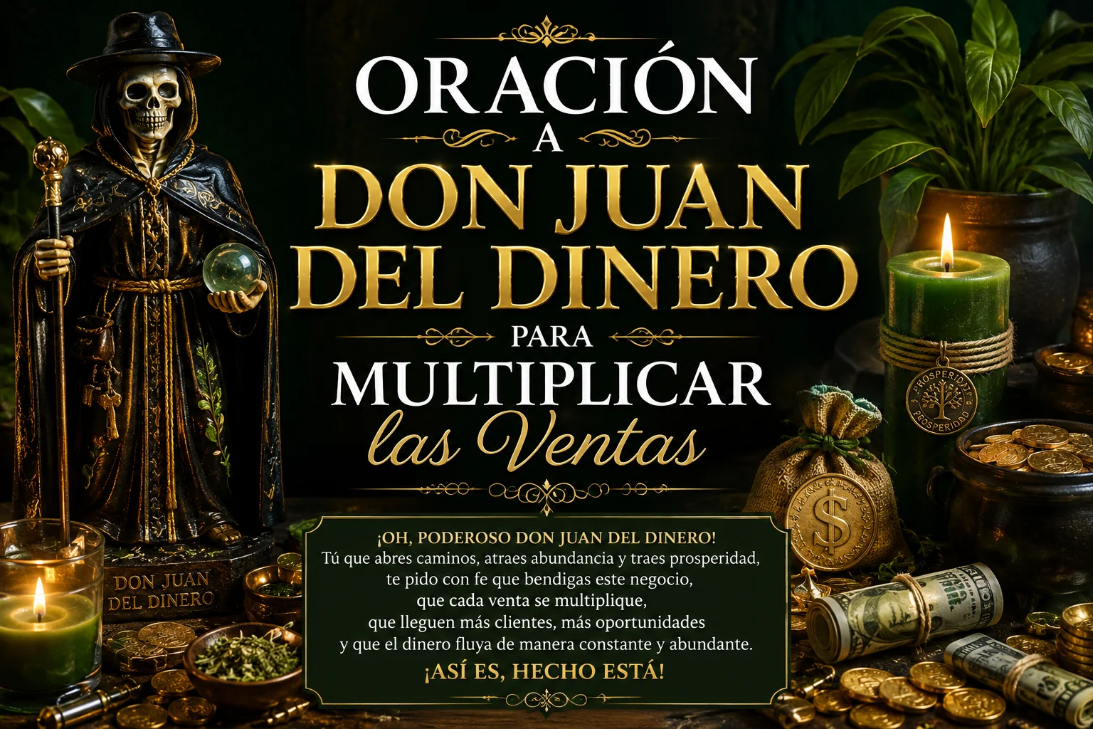 Oración a Don Juan del Dinero para atraer ventas, clientes, prosperidad y abundancia en el negocio