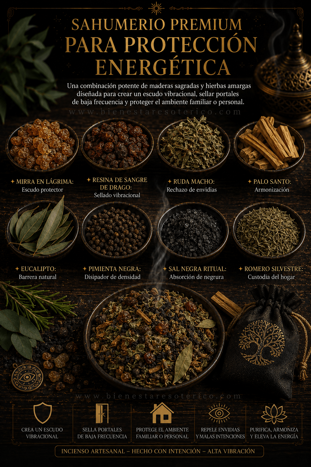 Sahumerio Premium para Protección Energética