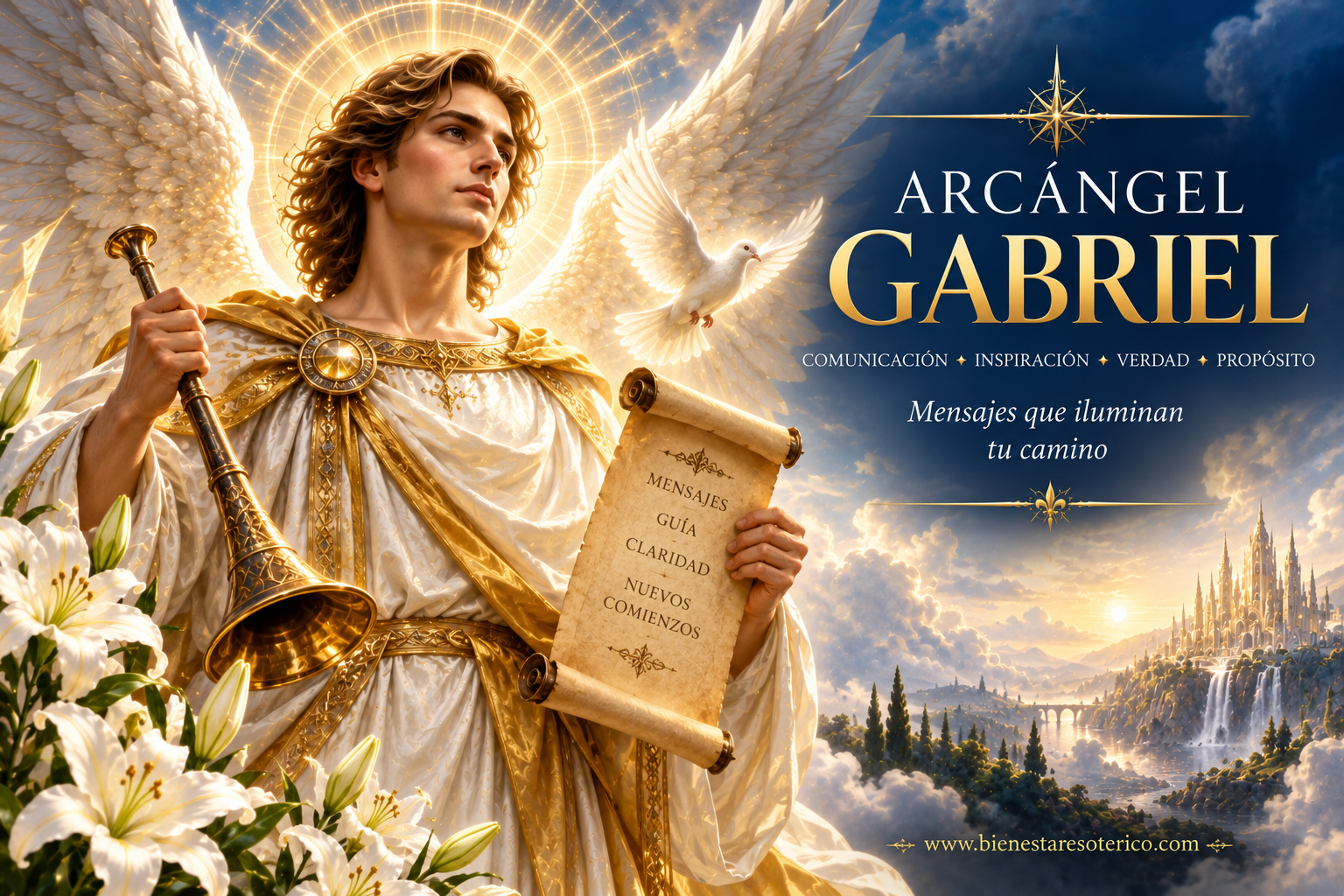 Arcángel Gabriel es una de las figuras angelicales más conocidas de las tradiciones abrahámicas.