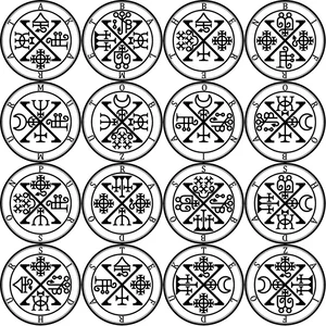 Caracteres herméticos antiguos y firmas angélicas